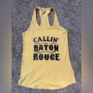 Next Level Apparel Yellow Graphic Tank Top